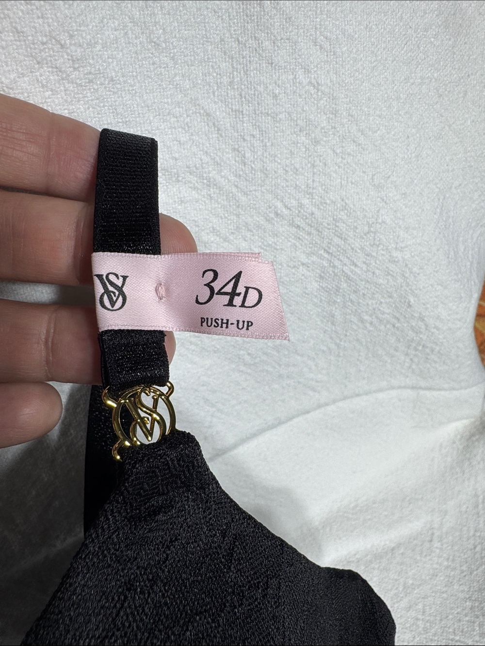 Victoria's Secret Black Padded Lace-Detail Bra